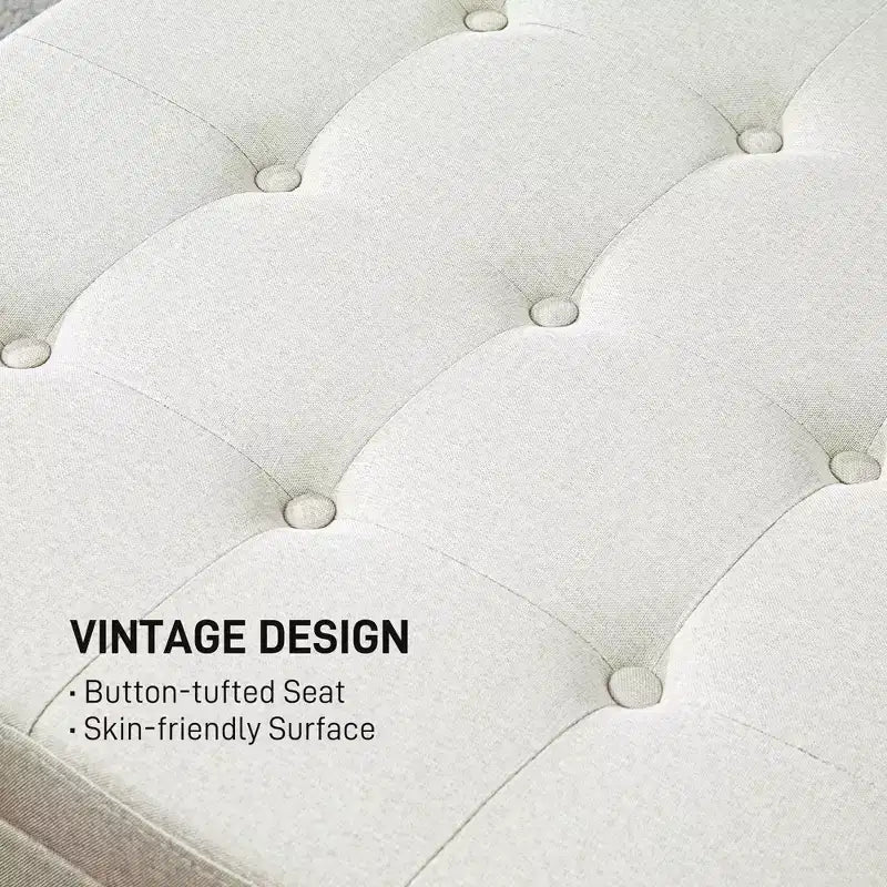 Round Storage Ottoman Bench, Button Tufted Ottoman with Flip Top for Living Room, Entryway and Bedroom