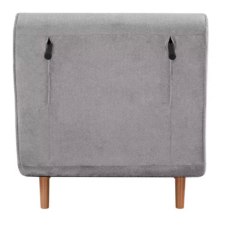 GDFStudio Rafael Modern Foldable Convertible Chenille Upholstered Chair Bed with Adjustable Backrest and Pillow