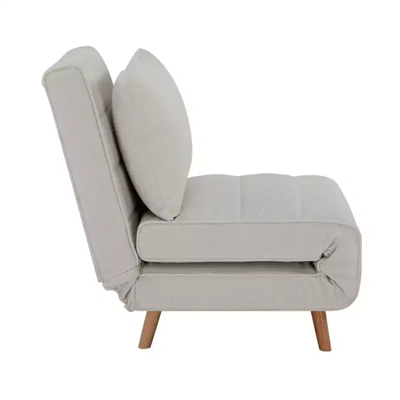 GDFStudio Rafael Modern Foldable Convertible Chenille Upholstered Chair Bed with Adjustable Backrest and Pillow