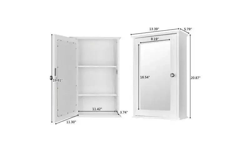 VINGLI Bathroom Wall Cabinet Wall Mount Mirrored Medicine Cabinet with Mirror Storage Organizer
