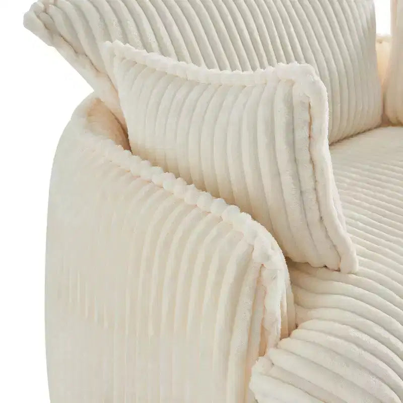 GDFStudio Arden Modern Convertible Corduroy Upholstered Chair with Ottoman