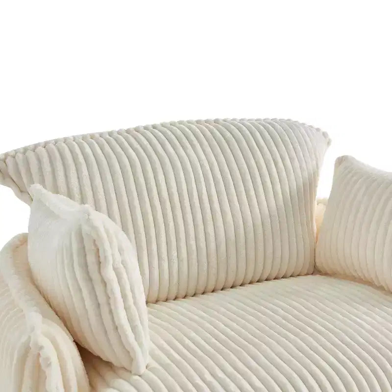 GDFStudio Arden Modern Convertible Corduroy Upholstered Chair with Ottoman