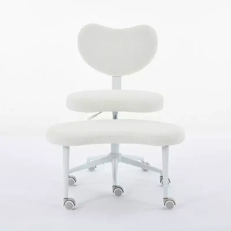 Homy Casa Cross-Legged Desk Chair with Adjustable Height and Rolling Stool