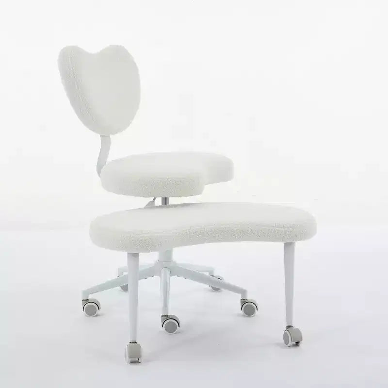 Homy Casa Cross-Legged Desk Chair with Adjustable Height and Rolling Stool