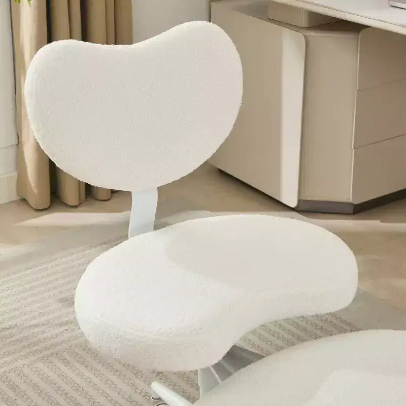Homy Casa Cross-Legged Desk Chair with Adjustable Height and Rolling Stool