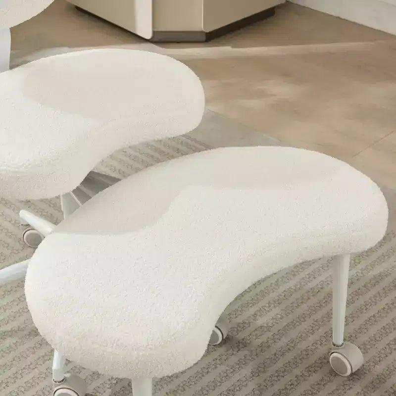 Homy Casa Cross-Legged Desk Chair with Adjustable Height and Rolling Stool
