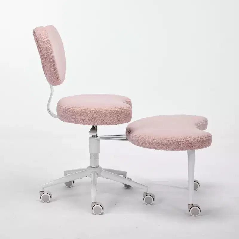 Homy Casa Cross-Legged Desk Chair with Adjustable Height and Rolling Stool