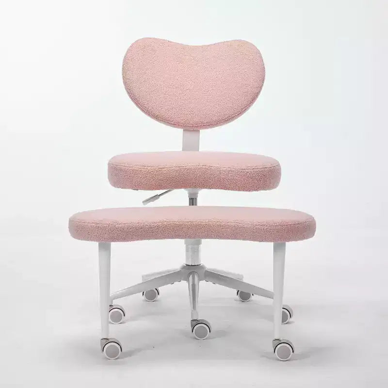 Homy Casa Cross-Legged Desk Chair with Adjustable Height and Rolling Stool