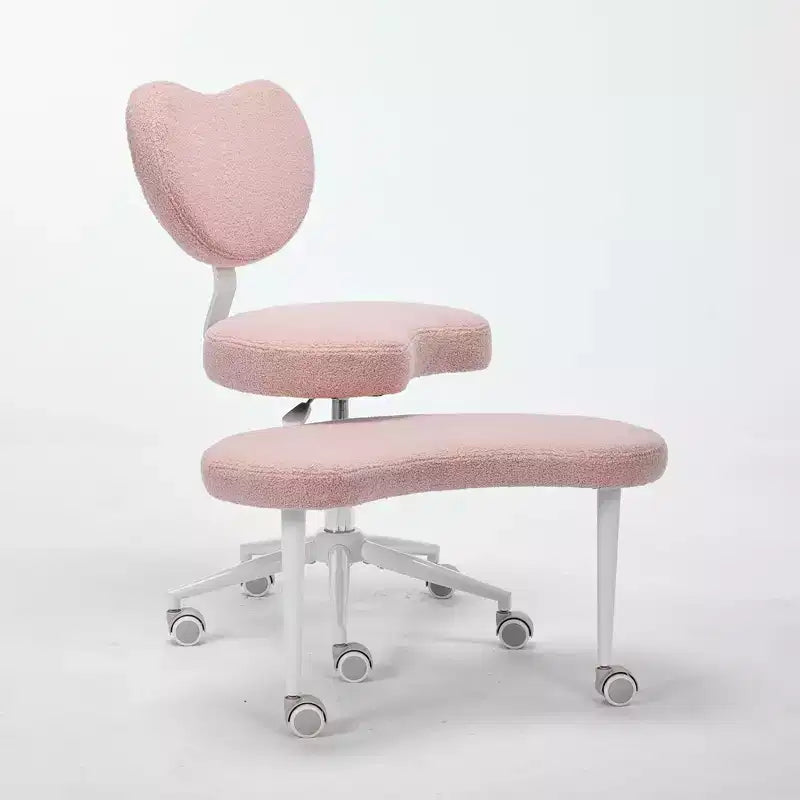 Homy Casa Cross-Legged Desk Chair with Adjustable Height and Rolling Stool