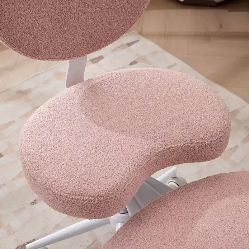 Homy Casa Cross-Legged Desk Chair with Adjustable Height and Rolling Stool
