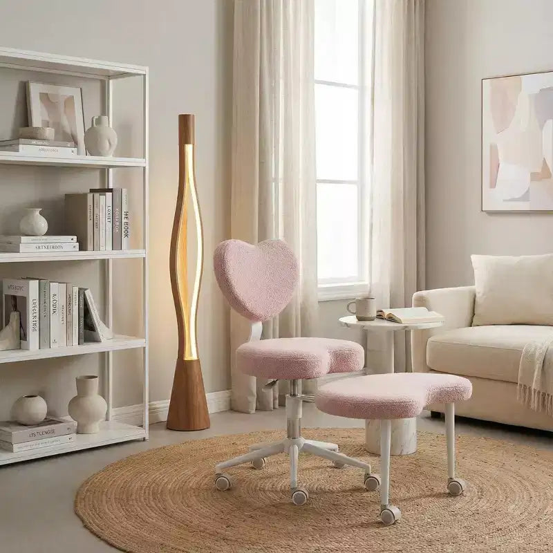 Homy Casa Cross-Legged Desk Chair with Adjustable Height and Rolling Stool