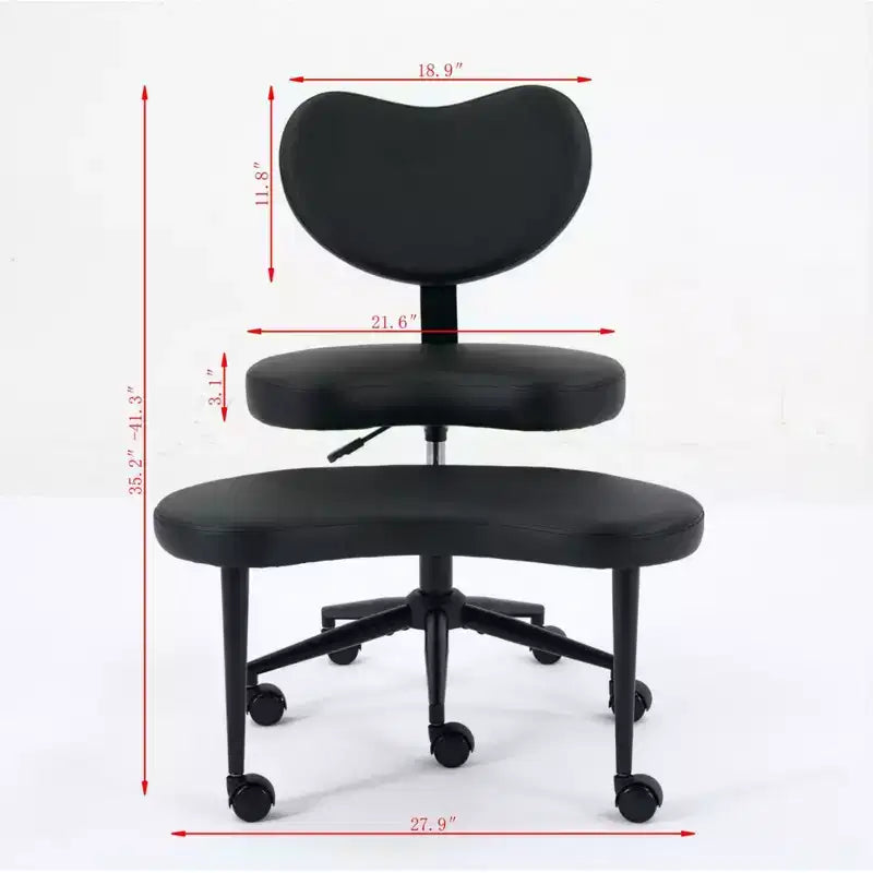 Homy Casa Cross-Legged Desk Chair with Adjustable Height and Rolling Stool