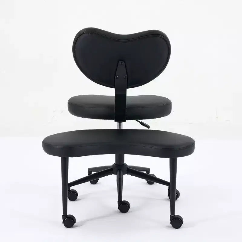 Homy Casa Cross-Legged Desk Chair with Adjustable Height and Rolling Stool