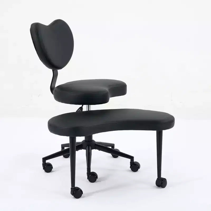 Homy Casa Cross-Legged Desk Chair with Adjustable Height and Rolling Stool