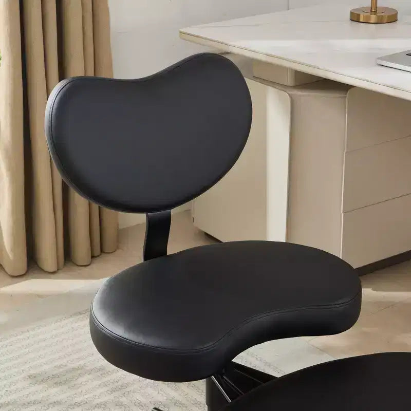 Homy Casa Cross-Legged Desk Chair with Adjustable Height and Rolling Stool