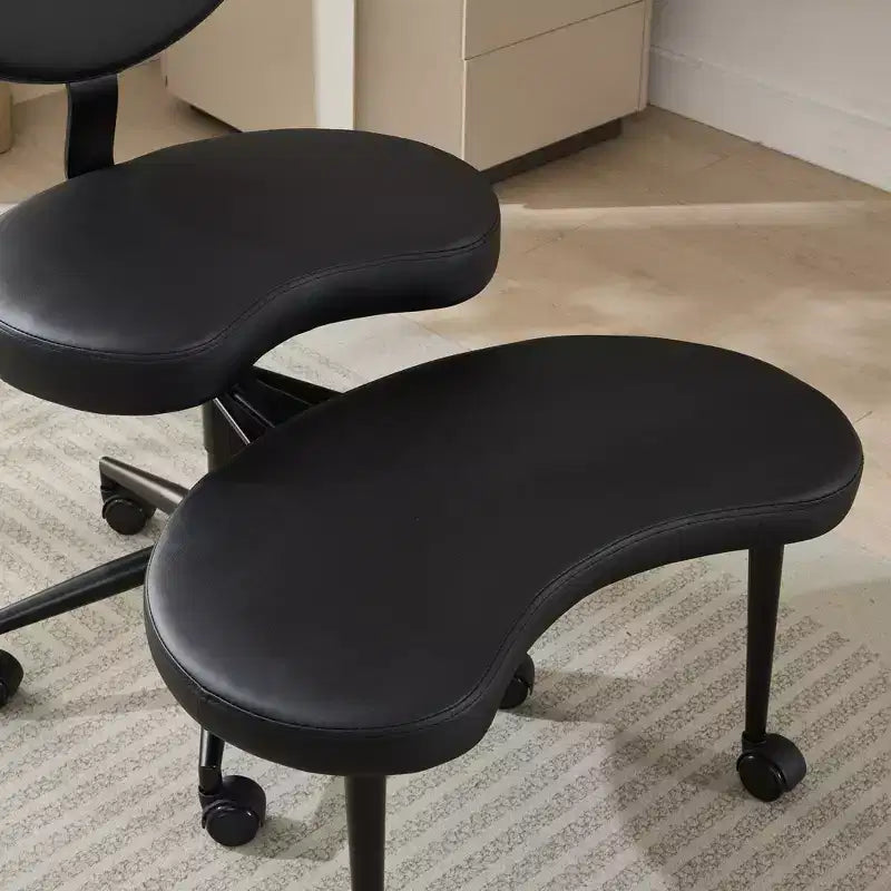 Homy Casa Cross-Legged Desk Chair with Adjustable Height and Rolling Stool