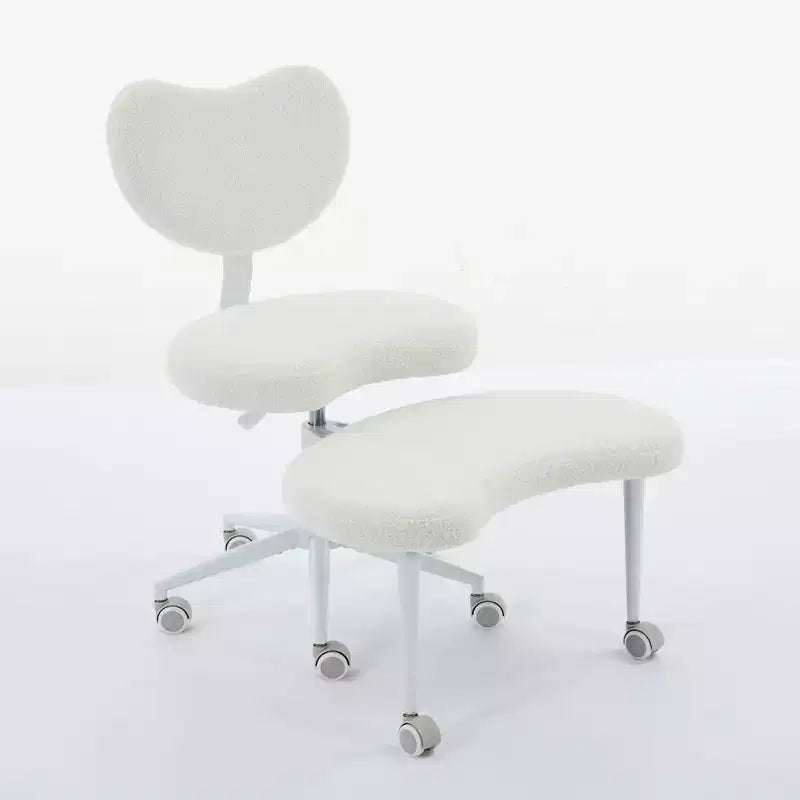 Homy Casa Cross-Legged Desk Chair with Adjustable Height and Rolling Stool