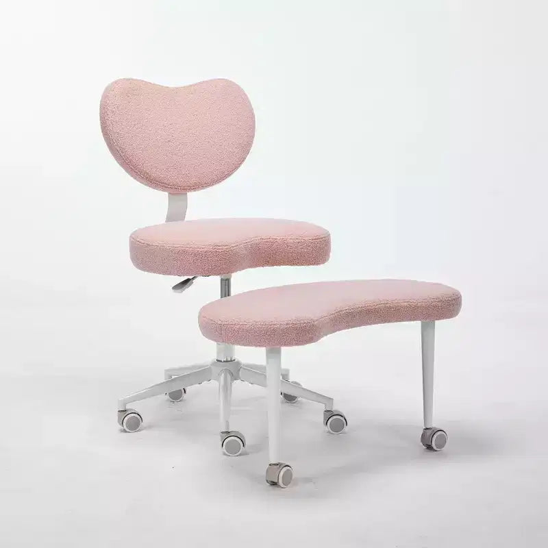 Homy Casa Cross-Legged Desk Chair with Adjustable Height and Rolling Stool