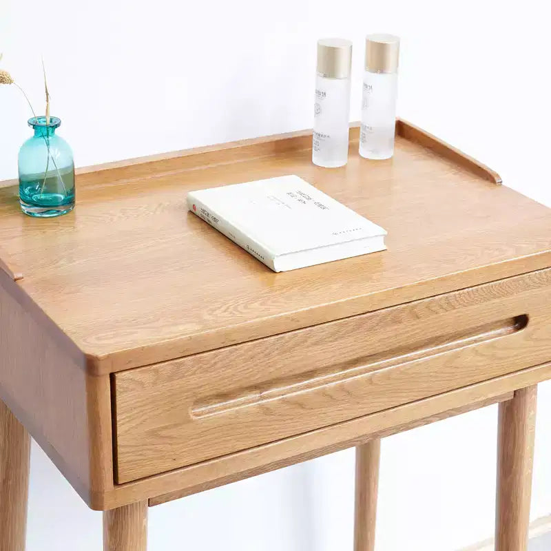Modern Wooden Dressing Table with Storage Drawers, Removable Shelves, and Raised EdgesMinimalist Design for Living Rooms
