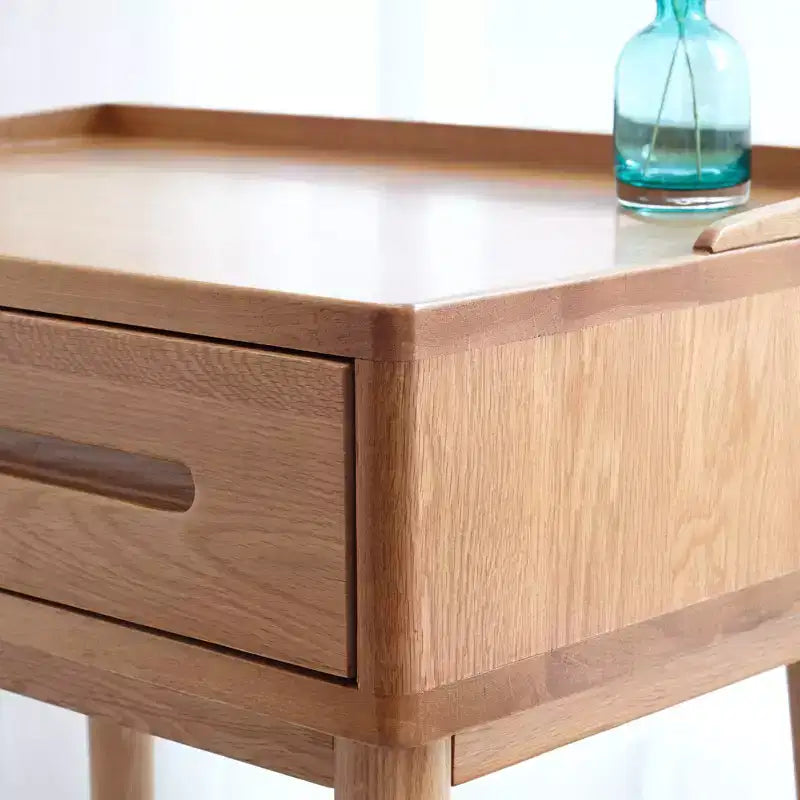 Modern Wooden Dressing Table with Storage Drawers, Removable Shelves, and Raised EdgesMinimalist Design for Living Rooms