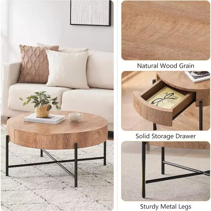 Lift Top Coffee Table with Storage, Mid Century Modern End Table and Farmhouse Wooden Center Table
