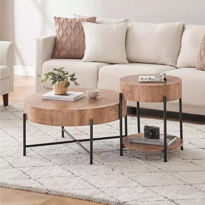 Lift Top Coffee Table with Storage, Mid Century Modern End Table and Farmhouse Wooden Center Table