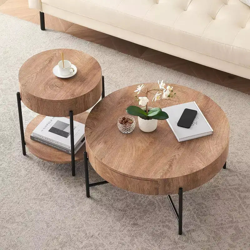 Lift Top Coffee Table with Storage, Mid Century Modern End Table and Farmhouse Wooden Center Table