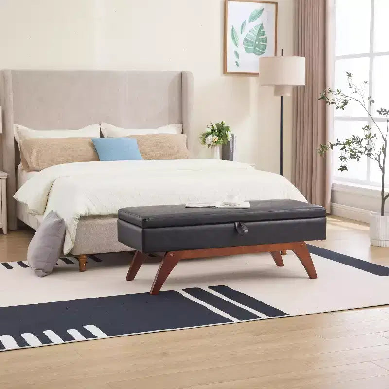 GDFStudio Ottilie Contemporary Upholstered Ottoman with Hidden Compartment