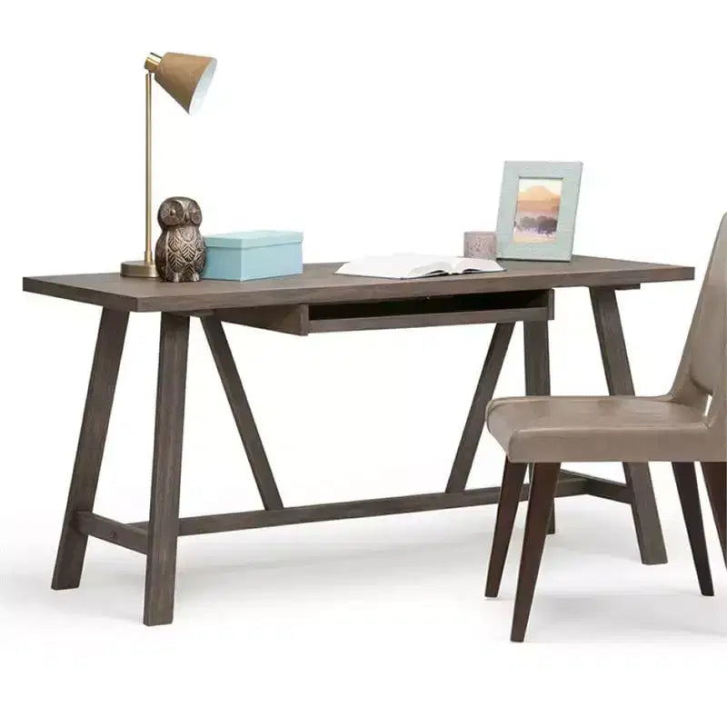 HomeStock 30 in.H Black Color Wood Writing Desks with File Drawer