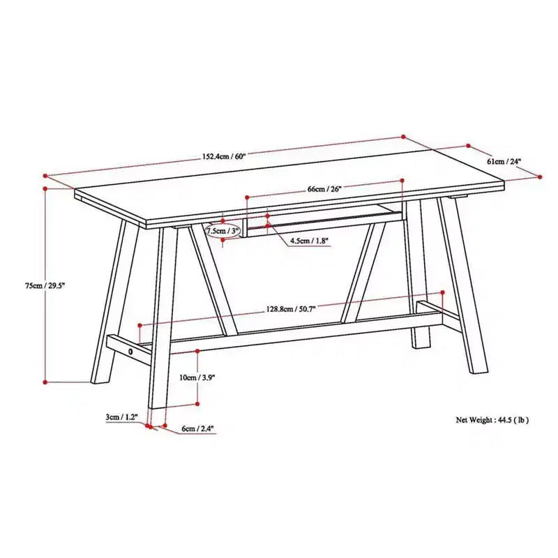 HomeStock 30 in.H Black Color Wood Writing Desks with File Drawer