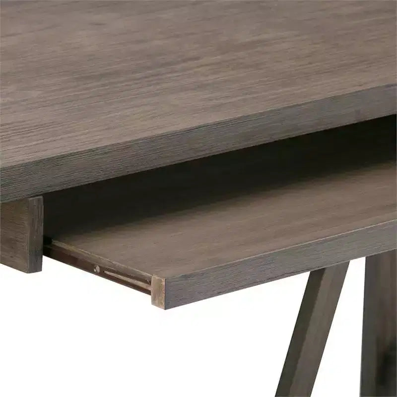 HomeStock 30 in.H Black Color Wood Writing Desks with File Drawer