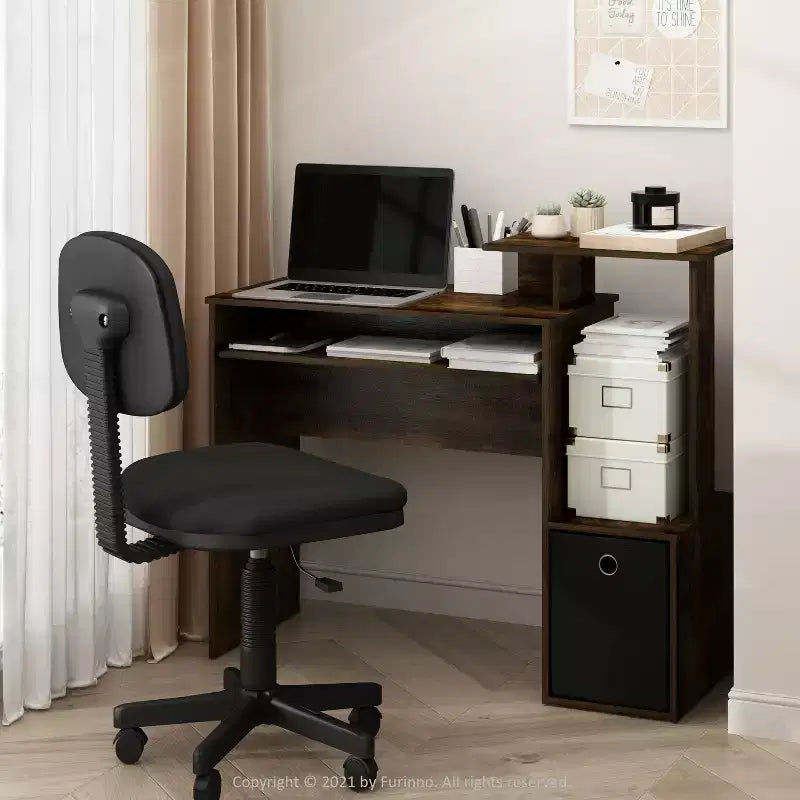 HomeStock 29 in.H White Color Wood Computer Desks with Open Storage Shelf