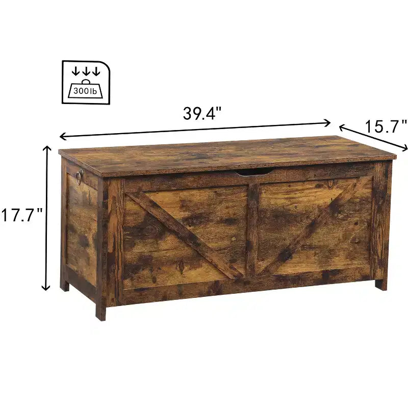 GDFStudio Fayette Vintage Farmhouse Storage Bench with U-Shaped Pull