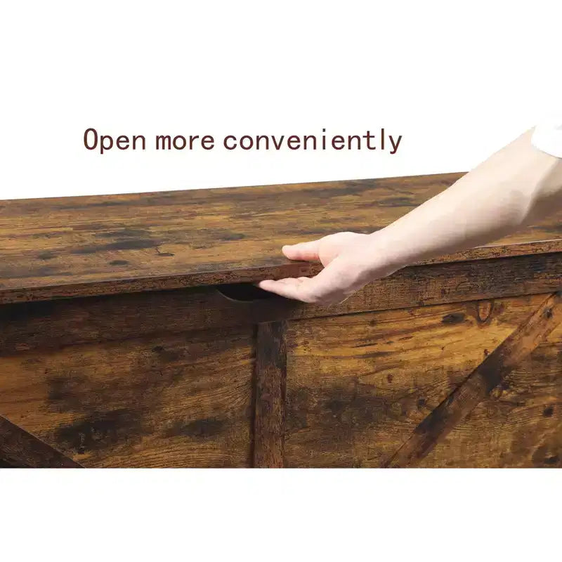 GDFStudio Fayette Vintage Farmhouse Storage Bench with U-Shaped Pull