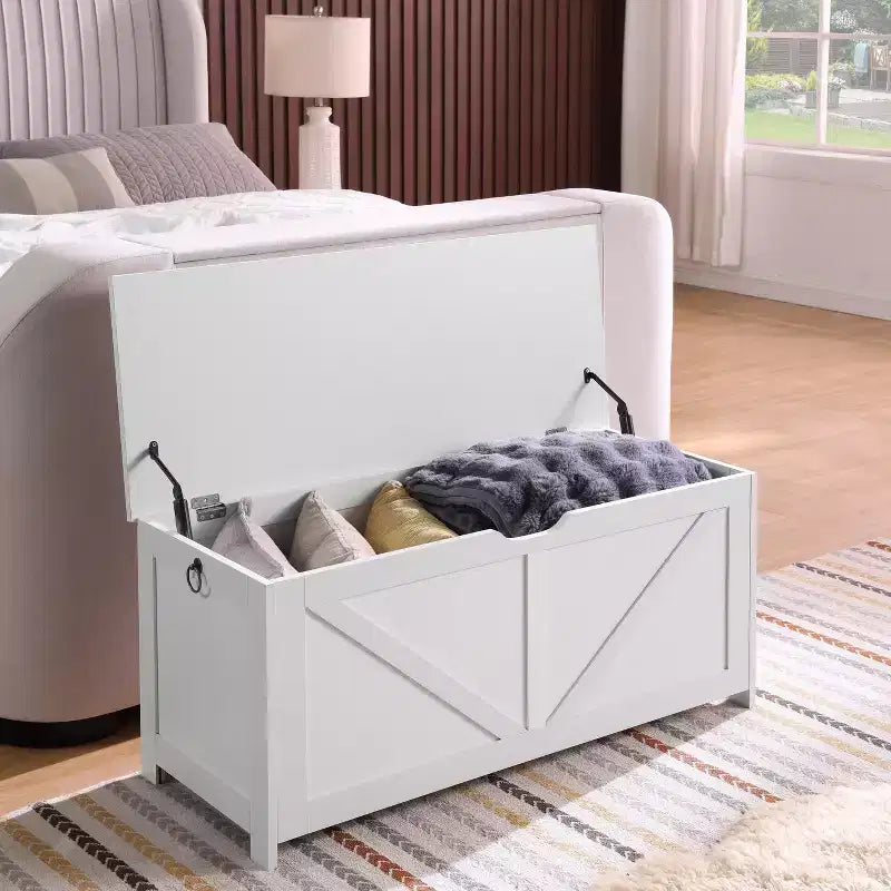 GDFStudio Fayette Vintage Farmhouse Storage Bench with U-Shaped Pull