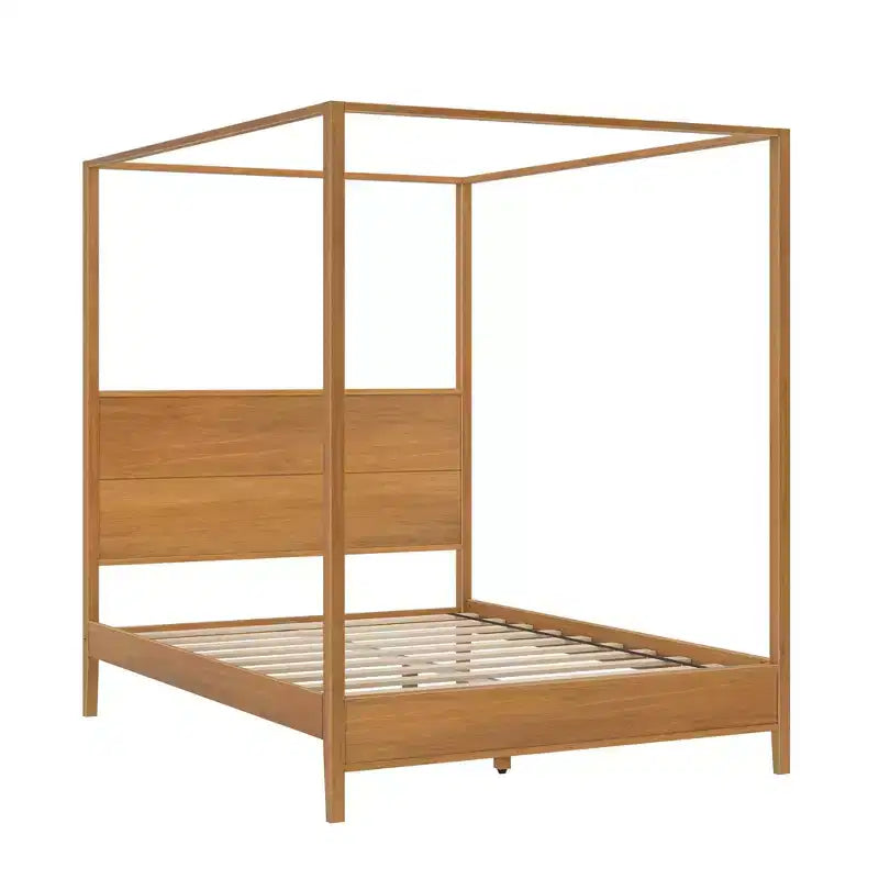 Haven Canopy Bed with Square Post and Wood Headboard (Queen)