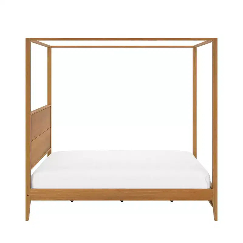 Haven Canopy Bed with Square Post and Wood Headboard (Queen)