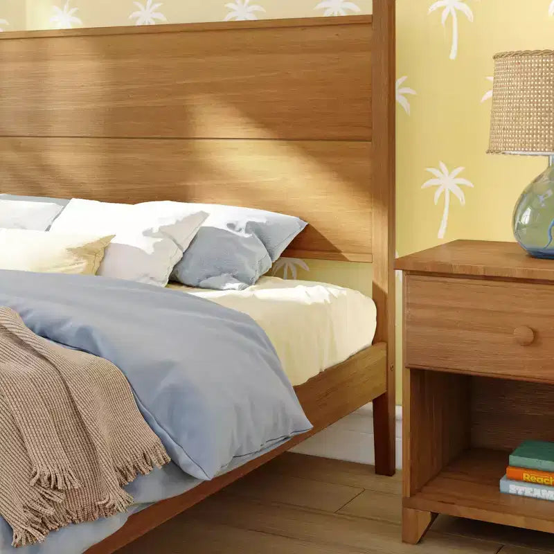 Haven Canopy Bed with Square Post and Wood Headboard (Queen)