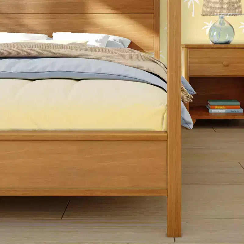 Haven Canopy Bed with Square Post and Wood Headboard (Queen)