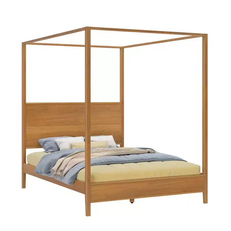 Haven Canopy Bed with Square Post and Wood Headboard (Queen)