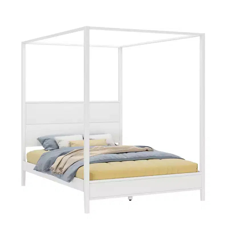 Haven Canopy Bed with Square Post and Wood Headboard (Queen)
