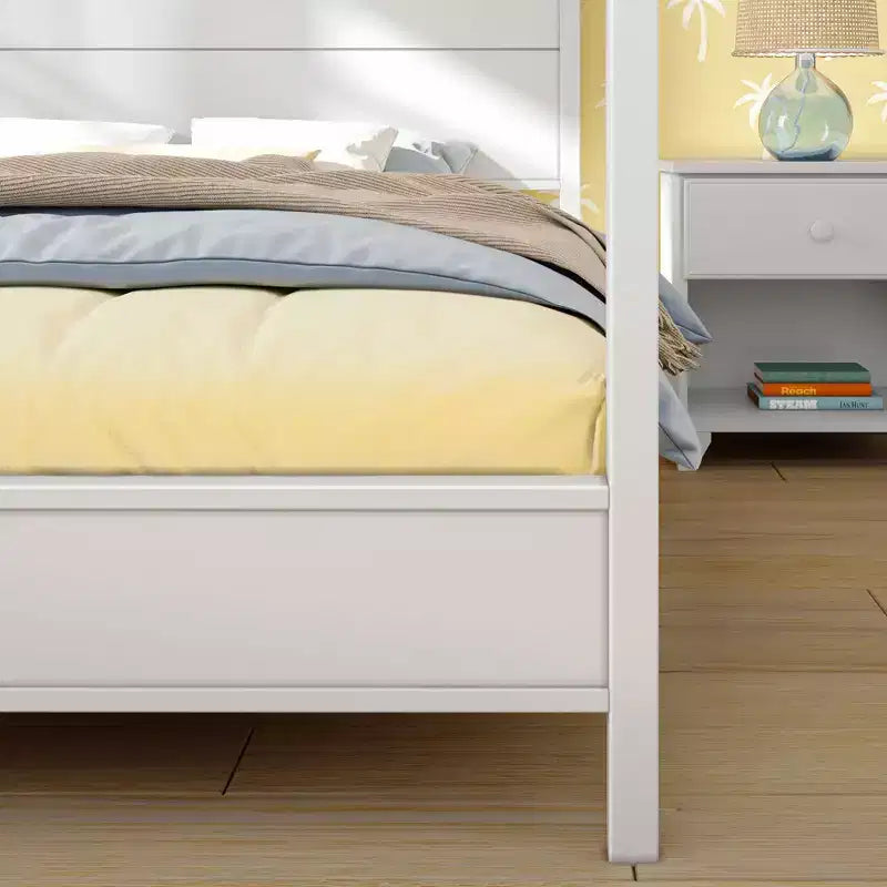 Haven Canopy Bed with Square Post and Wood Headboard (Queen)