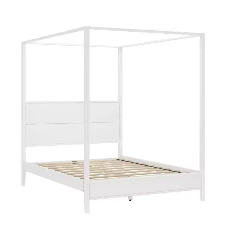 Haven Canopy Bed with Square Post and Wood Headboard (Queen)