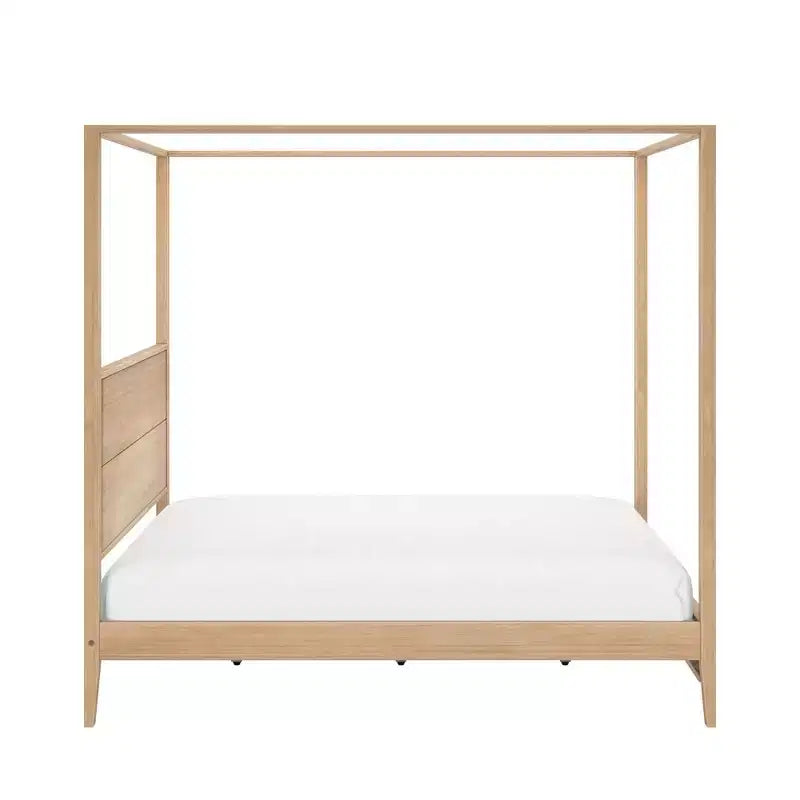 Haven Canopy Bed with Square Post and Wood Headboard (Queen)