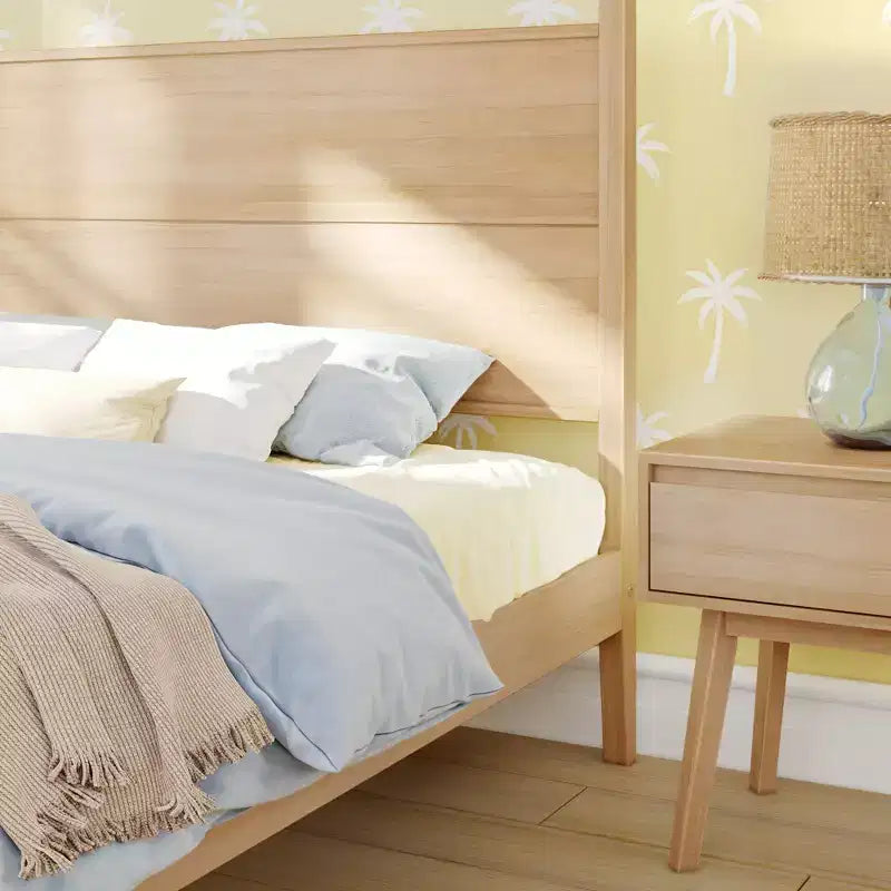 Haven Canopy Bed with Square Post and Wood Headboard (Queen)