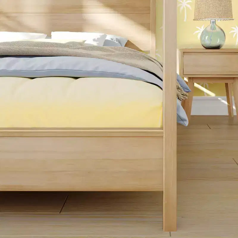 Haven Canopy Bed with Square Post and Wood Headboard (Queen)