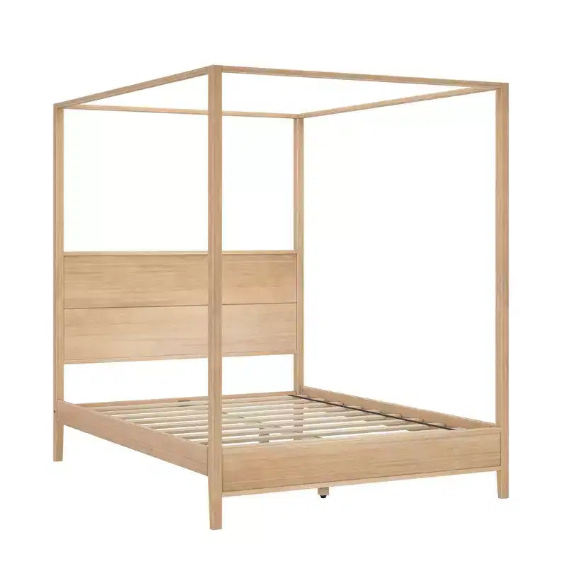 Haven Canopy Bed with Square Post and Wood Headboard (Queen)