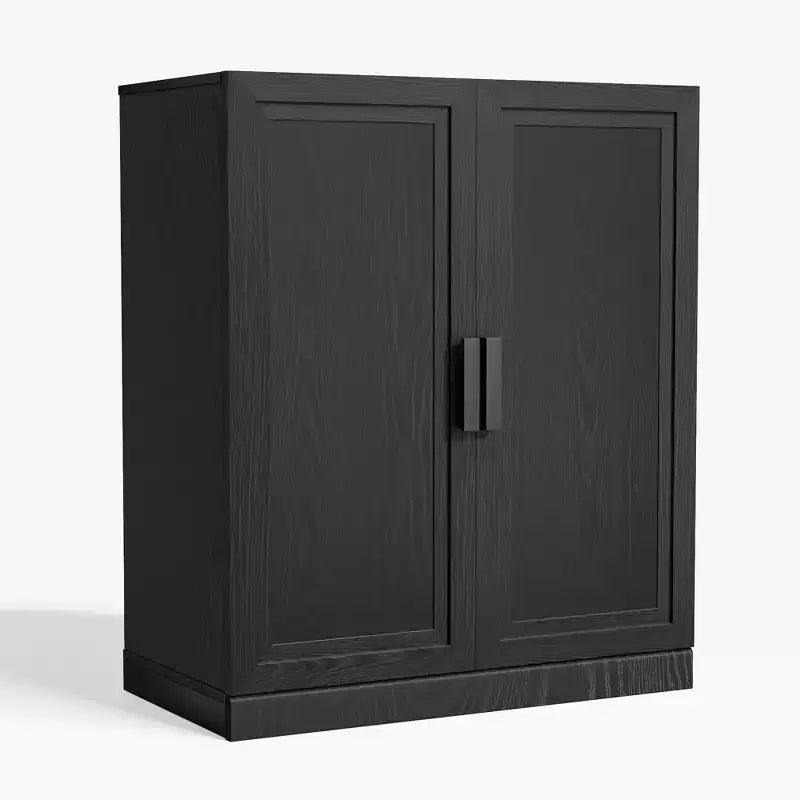 PexFix 36 Wooden Accent Cabinet Storage Modern Sideboard Buffet Cabinet with 2 Doors and Adjustable Shelf for Living Room Dining Room Entryway Black