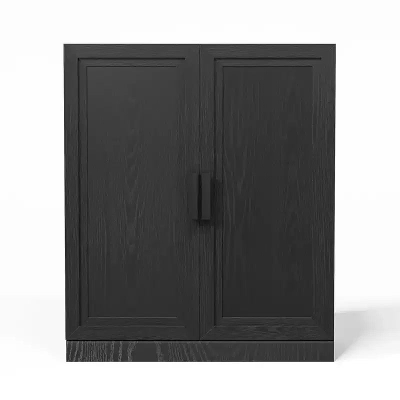 PexFix 36 Wooden Accent Cabinet Storage Modern Sideboard Buffet Cabinet with 2 Doors and Adjustable Shelf for Living Room Dining Room Entryway Black