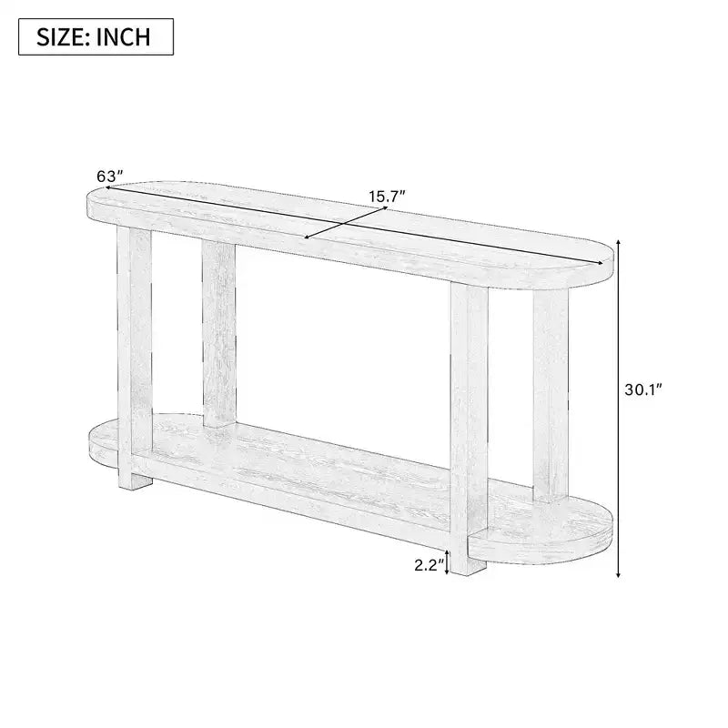 Okak 2-Tier Minimalist Ash Veneer Oval Console Table with Streamlined Top,Modern Entryway Table for Study,Hallway,Living Room